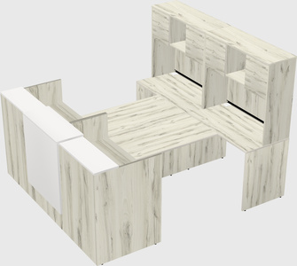 Shared u-shaped reception desks