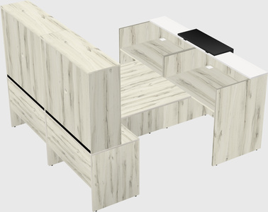 Shared u-shaped reception desks