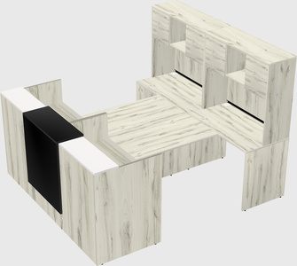 Shared u-shaped reception desks