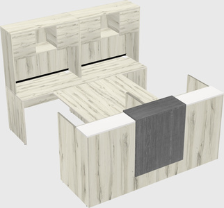 Shared u-shaped reception desks