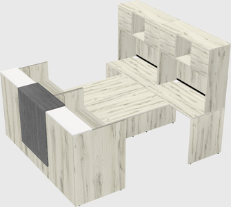 Shared u-shaped reception desks