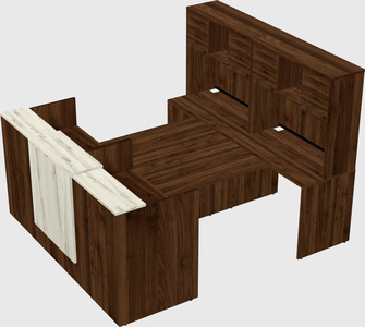 Shared u-shaped reception desks