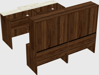 Shared u-shaped reception desks