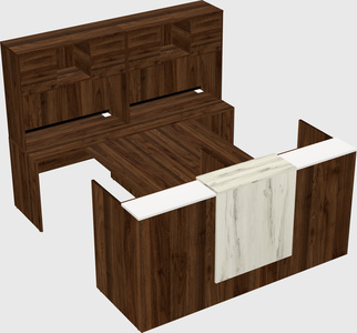 Shared u-shaped reception desks