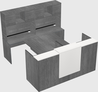Shared u-shaped reception desks