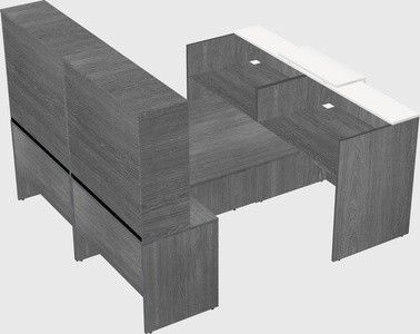 Shared u-shaped reception desks