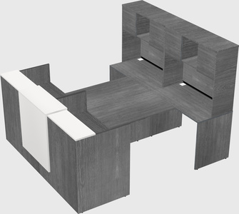 Shared u-shaped reception desks