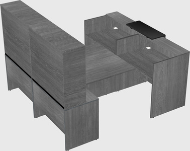 Shared u-shaped reception desks