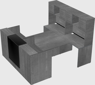 Shared u-shaped reception desks