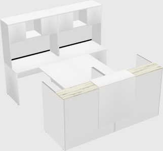 Shared u-shaped reception desks