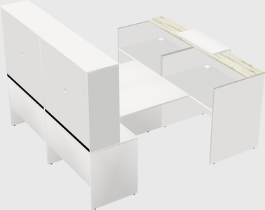 Shared u-shaped reception desks