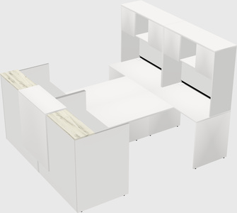 Shared u-shaped reception desks