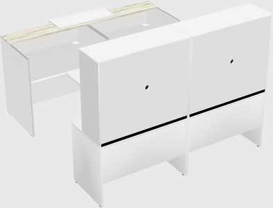 Shared u-shaped reception desks