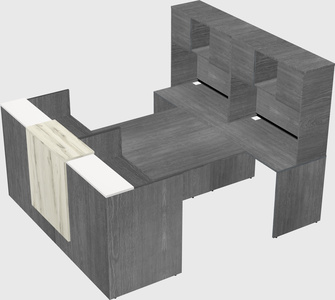 Shared u-shaped reception desks