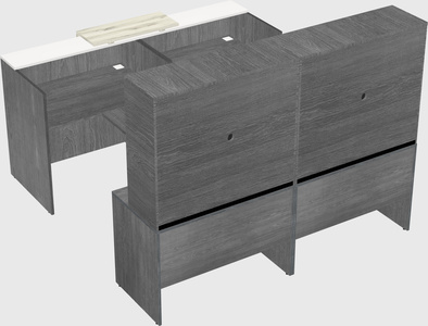 Shared u-shaped reception desks