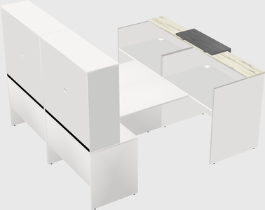 Shared u-shaped reception desks