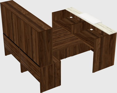 Shared u-shaped reception desks