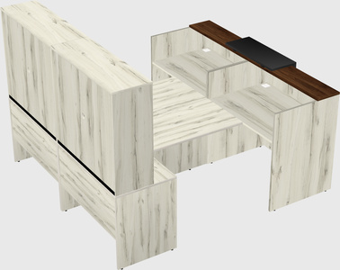 Shared u-shaped reception desks