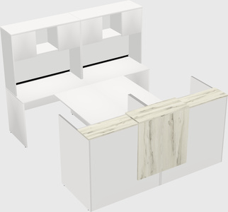 Shared u-shaped reception desks