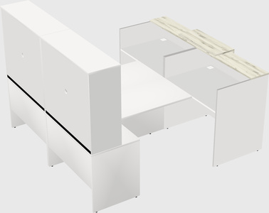 Shared u-shaped reception desks