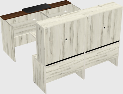 Shared u-shaped reception desks