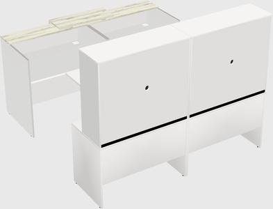 Shared u-shaped reception desks
