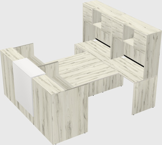 Shared u-shaped reception desks
