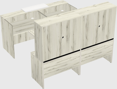 Shared u-shaped reception desks