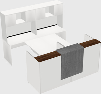 Shared u-shaped reception desks