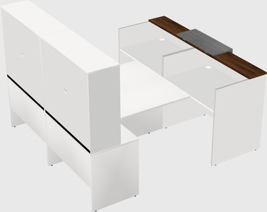 Shared u-shaped reception desks
