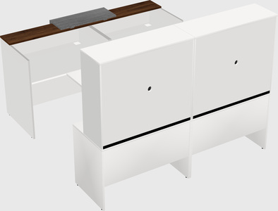 Shared u-shaped reception desks