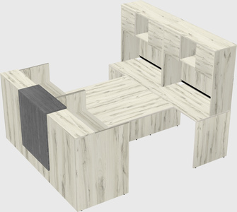 Shared u-shaped reception desks