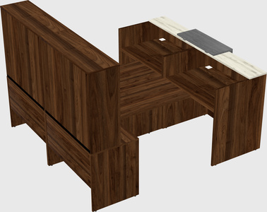 Shared u-shaped reception desks