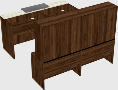 Shared u-shaped reception desks