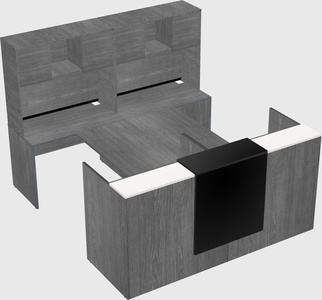 Shared u-shaped reception desks