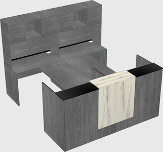 Shared u-shaped reception desks