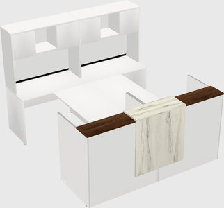 Shared u-shaped reception desks