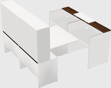 Shared u-shaped reception desks