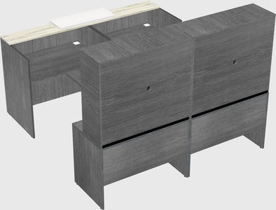 Shared u-shaped reception desks
