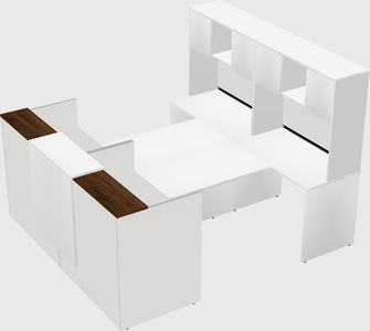 Shared u-shaped reception desks