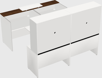 Shared u-shaped reception desks