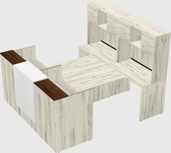Shared u-shaped reception desks