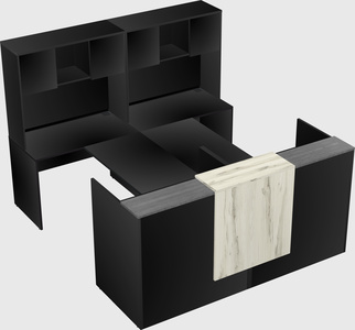Shared u-shaped reception desks