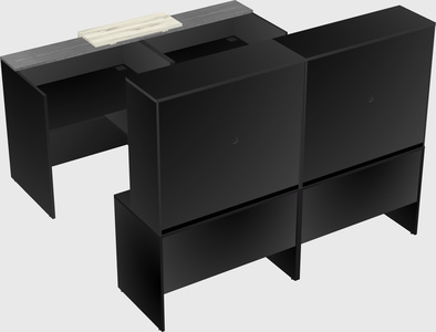 Shared u-shaped reception desks