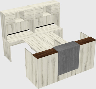 Shared u-shaped reception desks