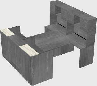 Shared u-shaped reception desks