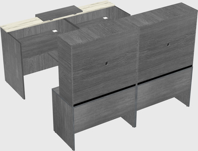 Shared u-shaped reception desks
