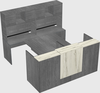 Shared u-shaped reception desks