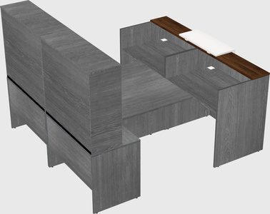 Shared u-shaped reception desks