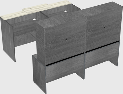 Shared u-shaped reception desks
